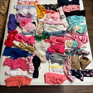 Baby Bows Headbands Lot Of More Than 40 Pink Sequins